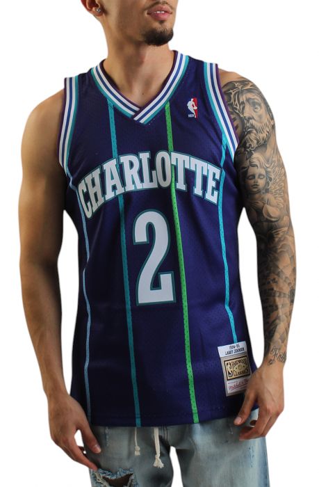 Larry Johnson Charlotte Hornets 1994/95 Hardwood Classics Swingman Player Jersey Purple