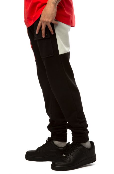 Authentic HB Pelsin Sweatpants Black-Grey Silver-Red MD Coral