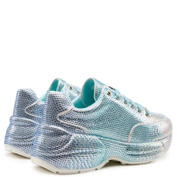 Queendom-2 Chunky Bedazzled Sneaker Blue
