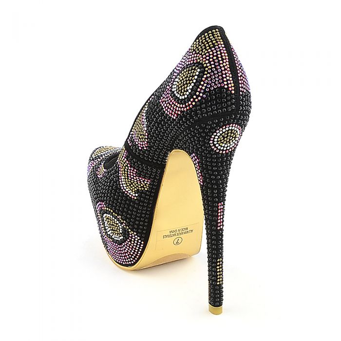 082 Platform Heel Black/Purple/Gold