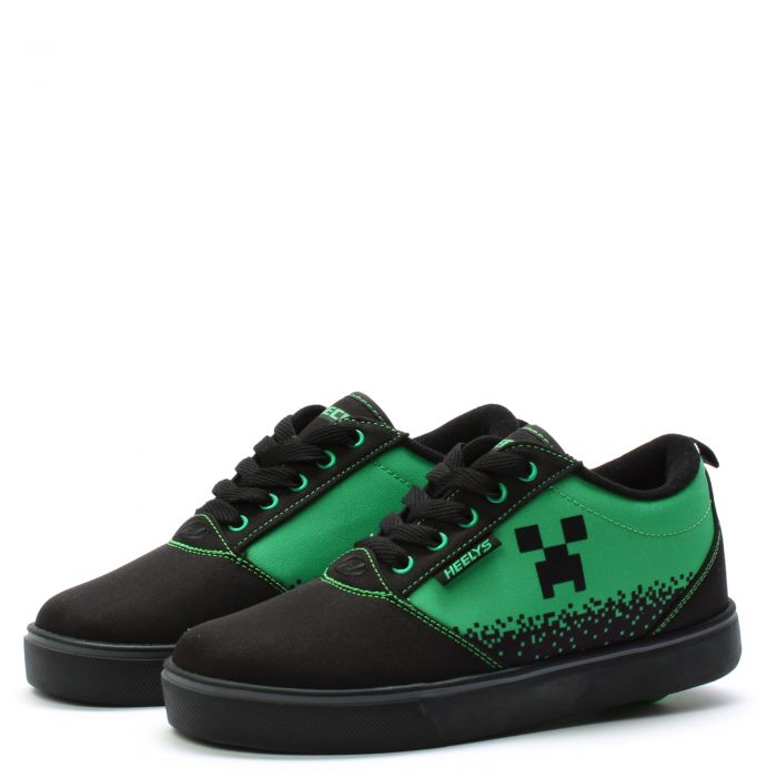 Grade School Minecraft Heelys Black/Green