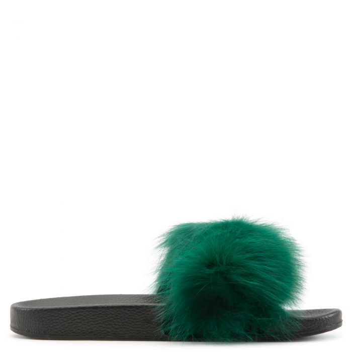 Fanzzy-1 Fur Slides Green Fur