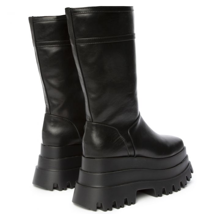 Sky High Black Platform Boot Black