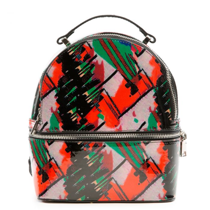 Mixed Color Backpack Green/Orange/Black