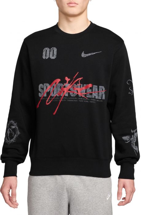 Sportswear Club Fleece Crew-Neck Sweatshirt Black