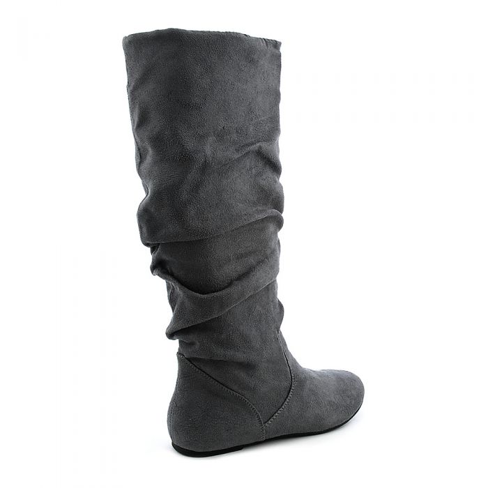 Flat Boot Zulu-S Charcoal Suede Charcoal Suede