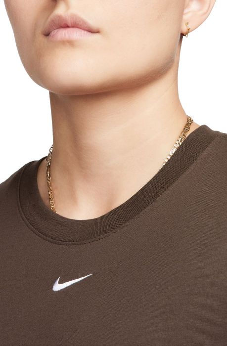 Sportswear Essential Slim Cropped T-Shirt Baroque Brown/White