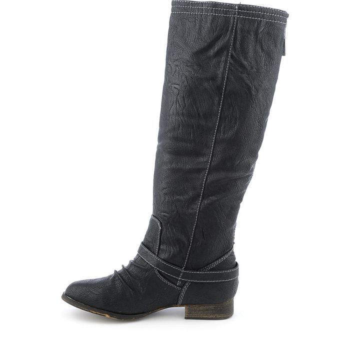 Knee-High Boot Outlaw-81 Black/Blue Zipper