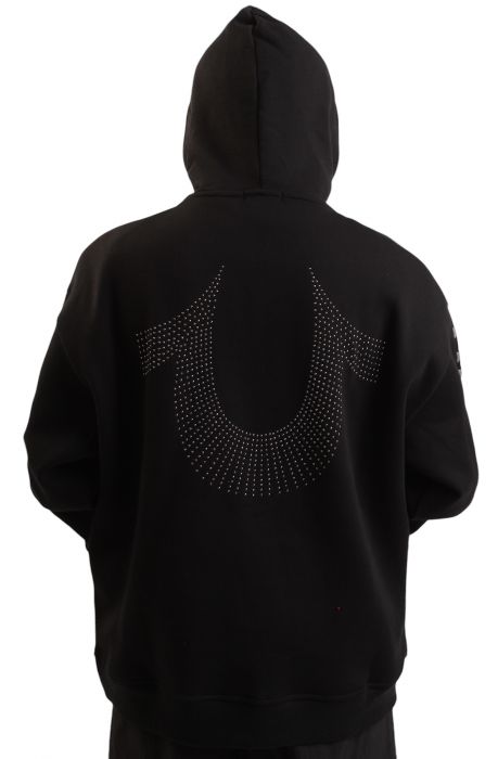 Studded Horseshoe Hoodie  Black