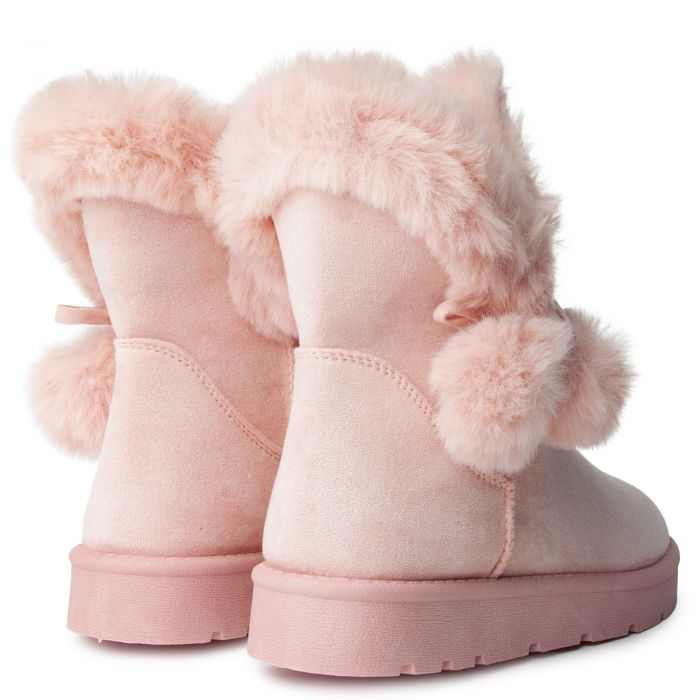 Frozen-73 Pink Fur Boots Pink