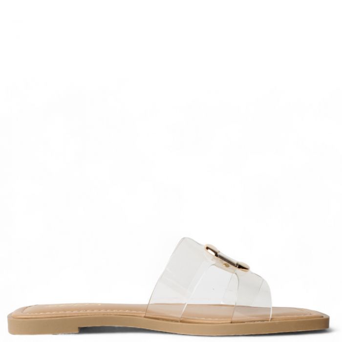 Feng Clear Flat Sandal Clear