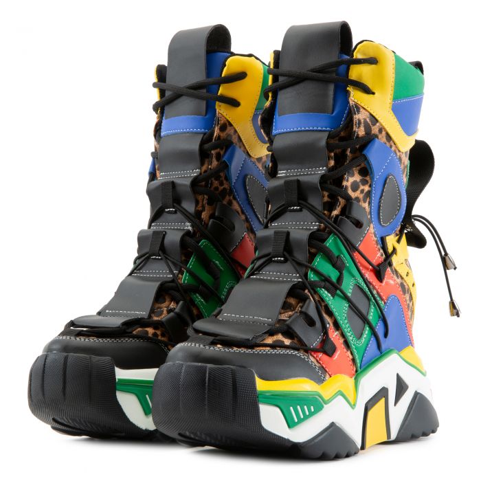 Damson-09 Platform Sneakers Leopard