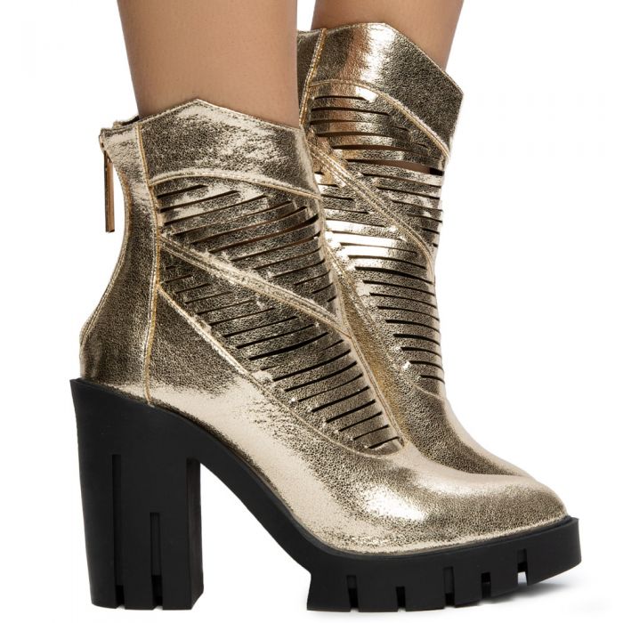 Liliana Caged Lace-Up Chunky Heel Booties main image 0