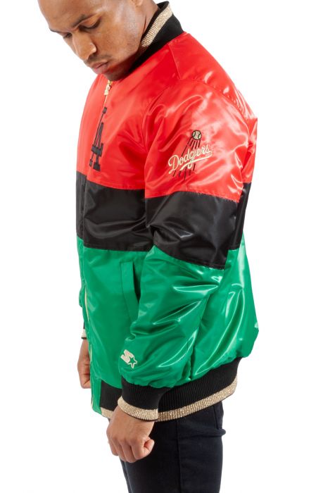 Los Angeles Dodgers Black History Month Jacket Red/Black/Green/Gold