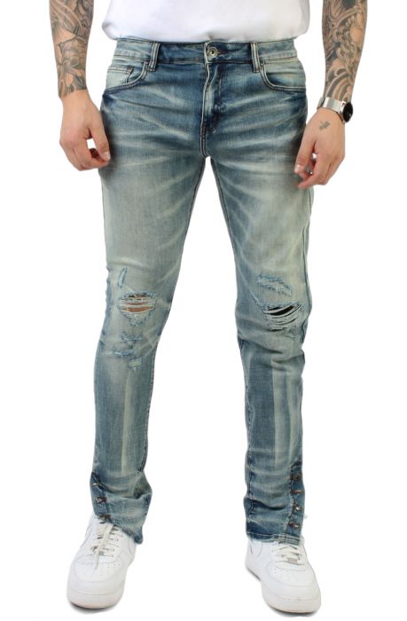 Snap Denim Jean Stone Wash