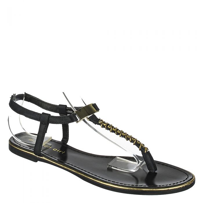 Mellowed Thong Slingback Sandal Black