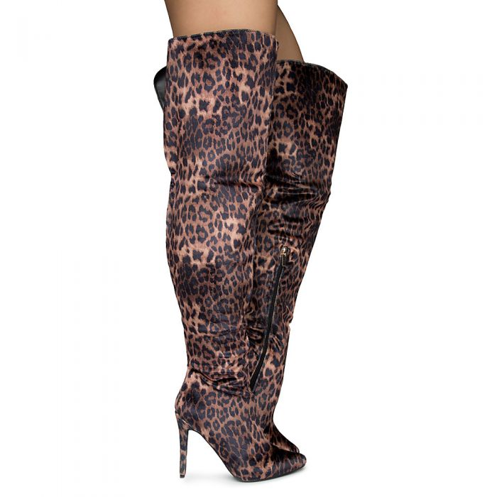 Dedicate-45s Over the Knee Boots Leopard