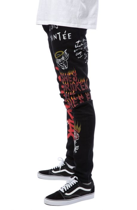 Detention Tag Graffiti Jeans Black