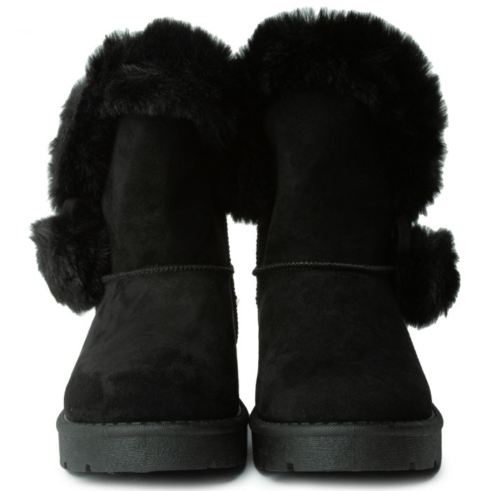 Frozen-73 Fur Boots Black