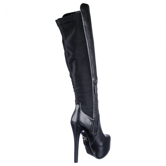 SHIEKH Women's Knee High Platform Boots Salome-58 SALOME-58/BLACK - Shiekh
