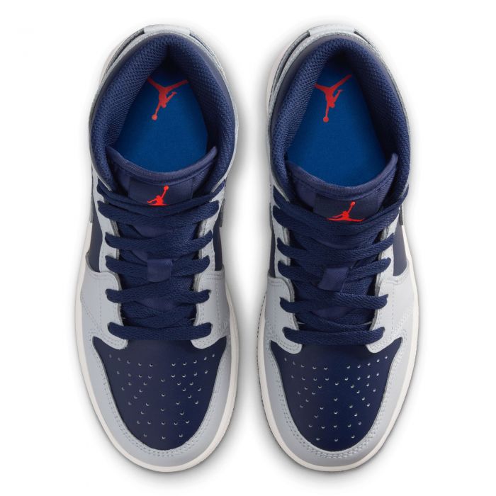 Grade-School Air Jordan 1 Mid Blue Void/Pure Platinum-Summit White