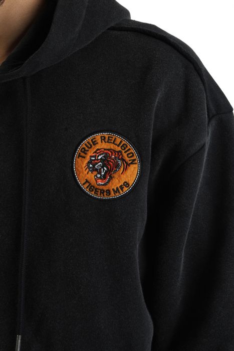 Vintage Tiger Zip Hoodie  Black