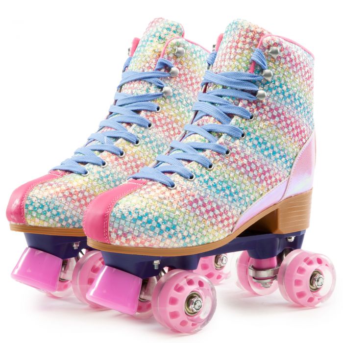 COSMIC SKATES Archie27 Rainbow Checker Roller Skates ARCHIE27MLT Shiekh