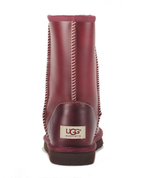 UGG Australia for Women: Classic Short Leather Oxblood Boot Red