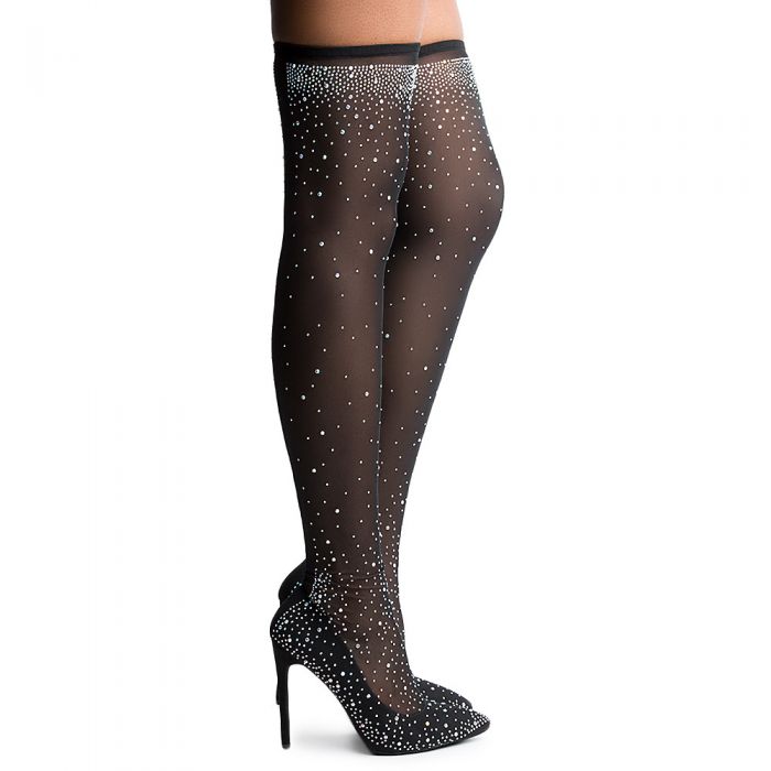 Venus Thigh-High Stocking Heels BLACK