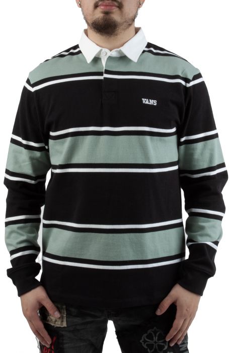 Palmer Striped Rugby Black/Green