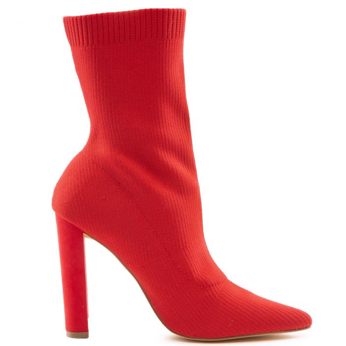 LILIANA Knitted Ankle Bootie FLASHY-1-RED - Shiekh