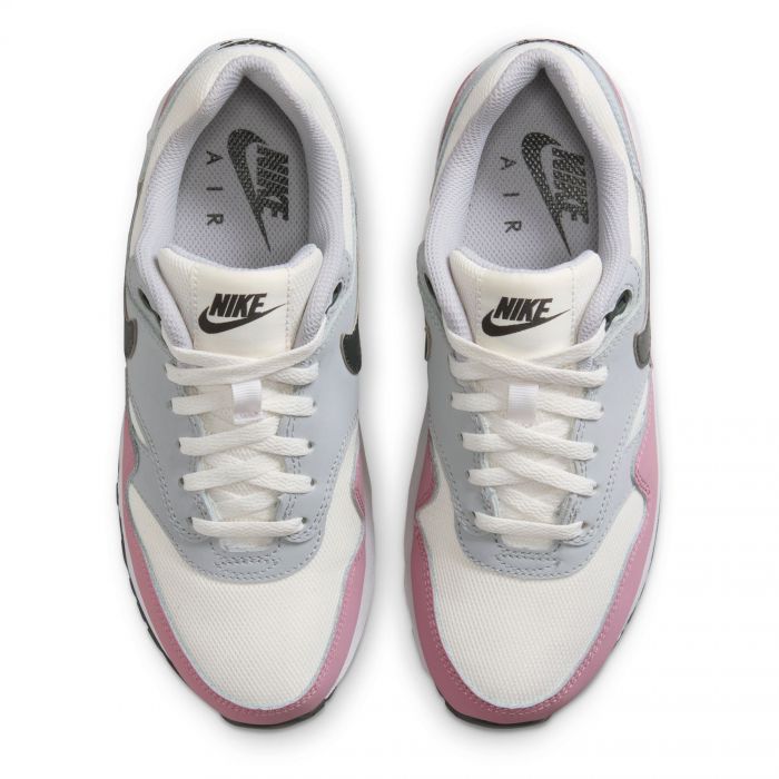 Grade School Air Max 1  Summit White/Dk Smoke Grey-Wolf Grey