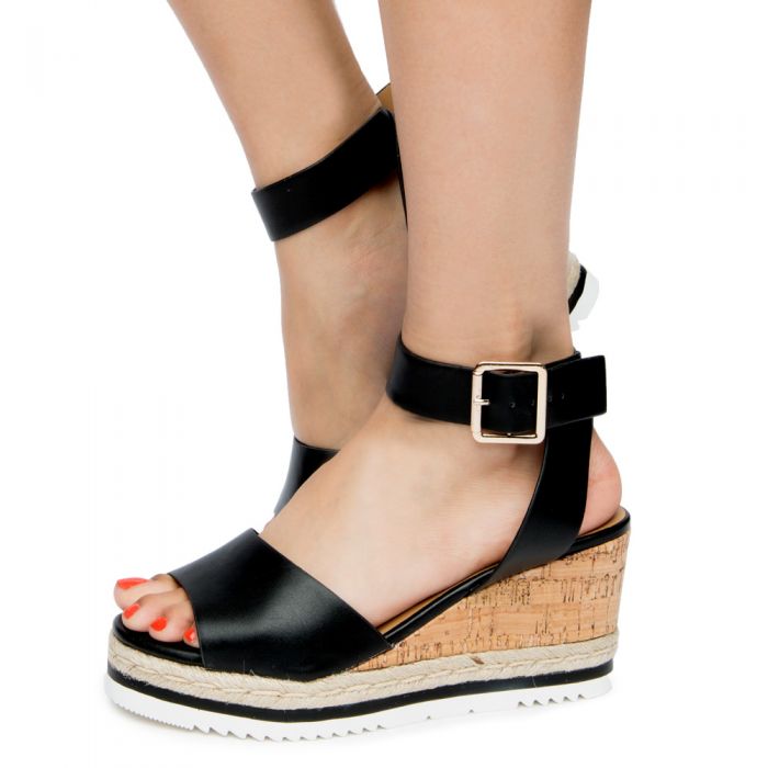 FD JUNIOR-S ONE BAND ANKLE STRAP SANDALS BLACK