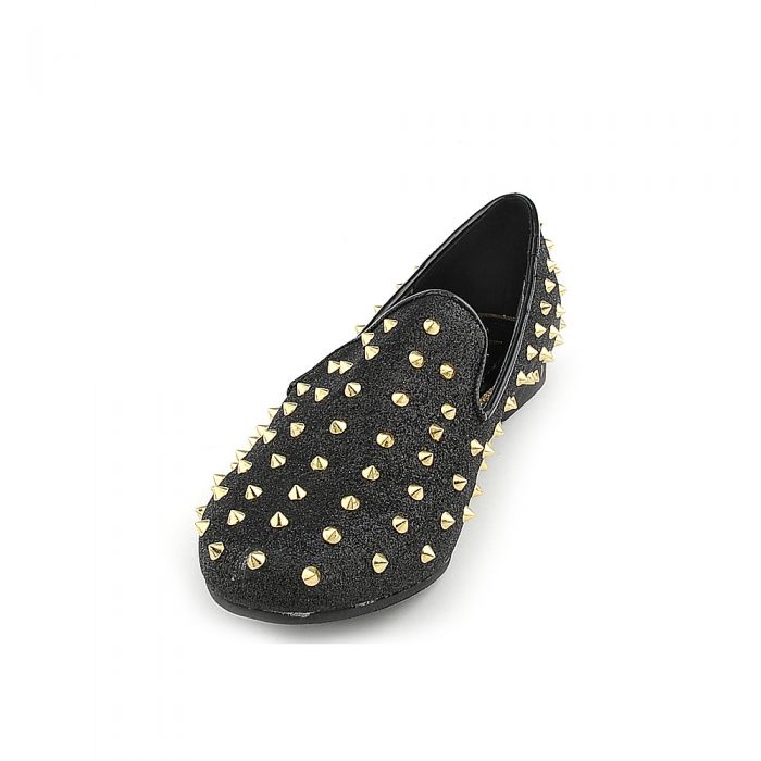 Women's Mindy-AS Casual Flat Shoe Black Glitter/Gold