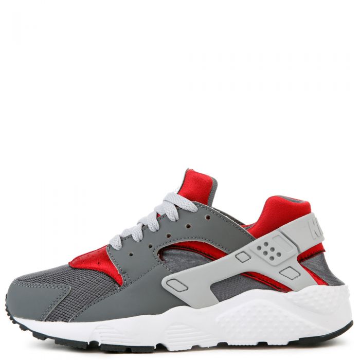 red and gray huaraches