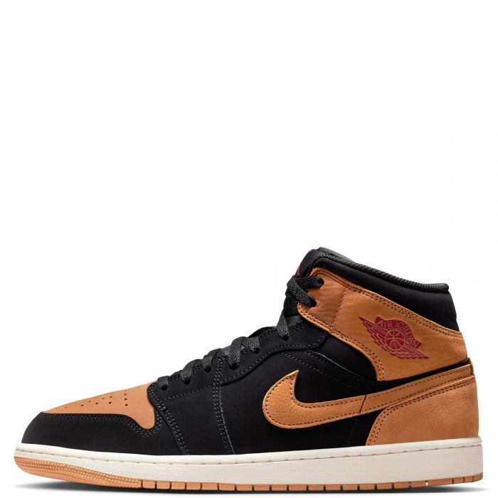 Air Jordan 1 Mid SE Black/Flax-Varsity Red-Sail