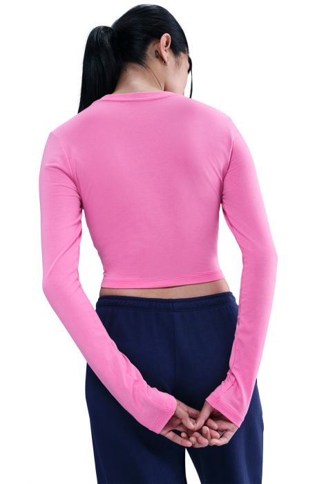 Sportswear Chill Knit Slim Long-Sleeve Cropped Top Playful Pink