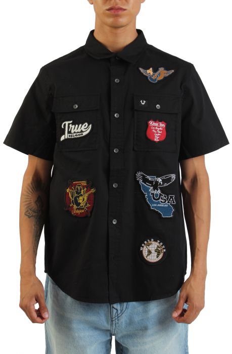 Workwear Patch Shirt  Black