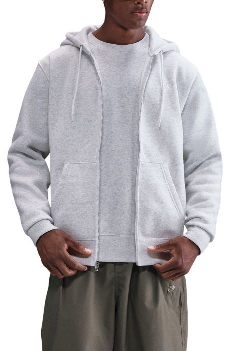 Club Full-Zip Fleece Hoodie Birch Heather /White