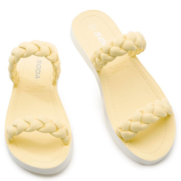 Joyful-S Flat Sandals Light Yellow