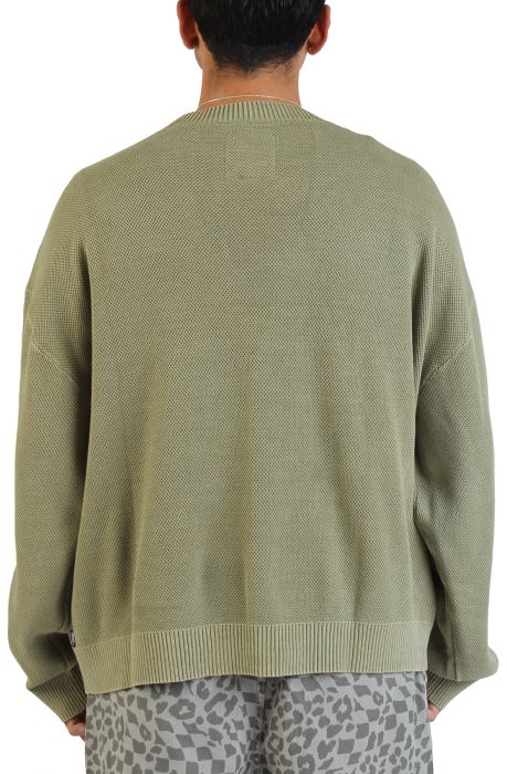 Bayview Acid Wash Cardigan Sweater Bay Leaf Green