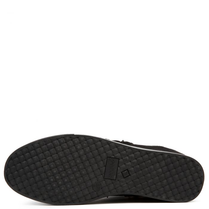 Rise-10 Zip Wedge Booties Black Faux Suede