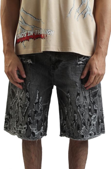 Mechanical Flames Shorts Eris Grey
