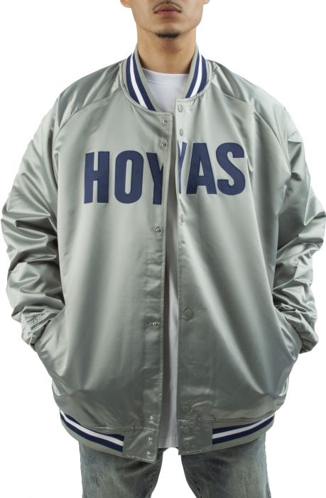 Georgetown University Satin Jacket  Grey