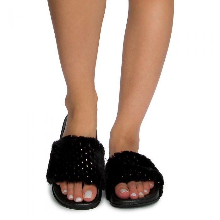 Women's Cozy-82s Slides BLACK