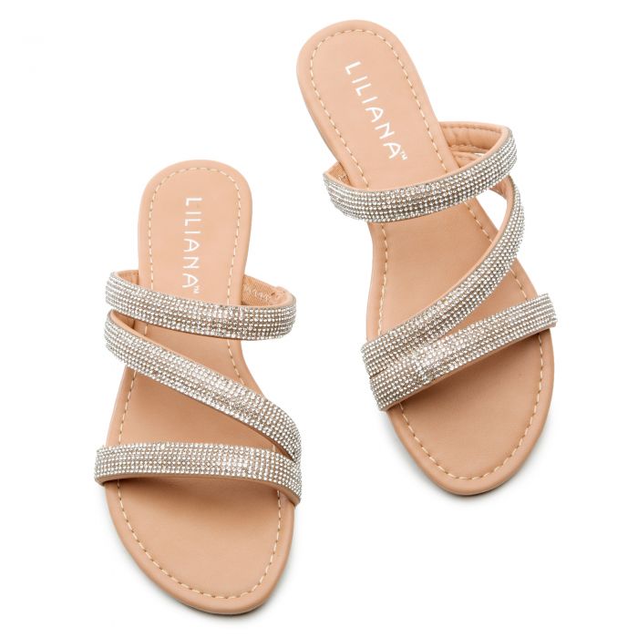 LILIANA Muse-1 Rhinestone Sandals MUSE-1-NUD - Shiekh