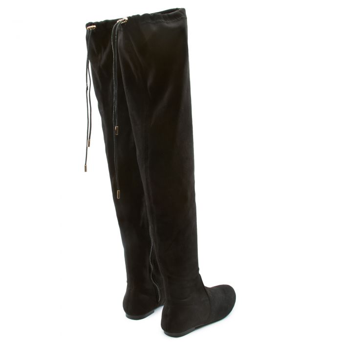 Vickie-41TH Over The Knee Boot Black Suede