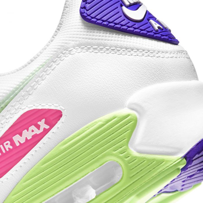Air Max 90 White/Volt-Indigo Burst-Pink Blast