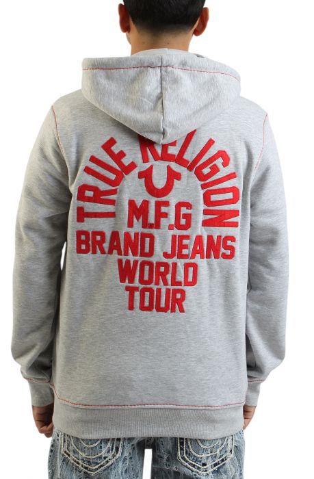 Big T Slub Zip-Up Hoodie Heather Grey