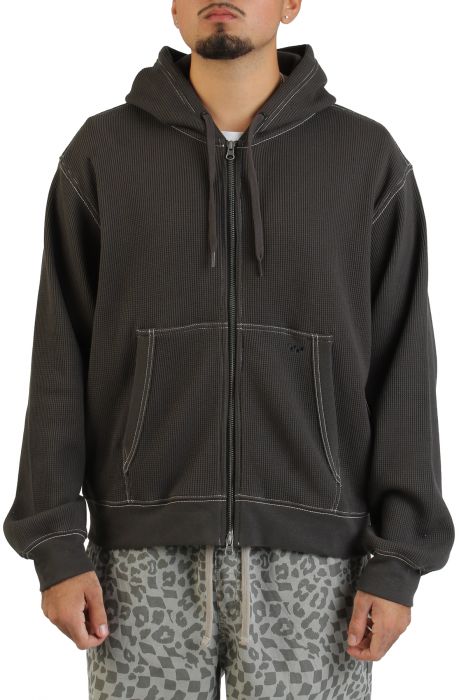 Skate Zip Thermal Hoodie Faded Black